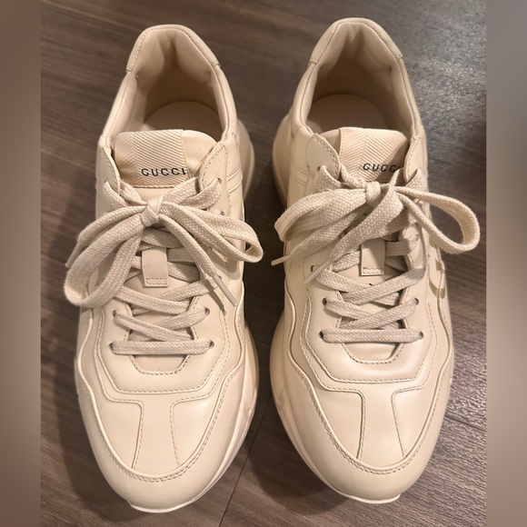 Gucci Rhyton Gucci Logo Leather Sneaker Size.7 - Picture 3 of 8